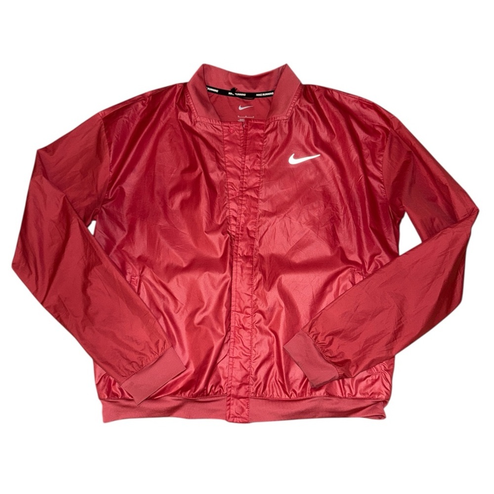 Nike Running magenta pink snap button logo windbreaker women’s size medium